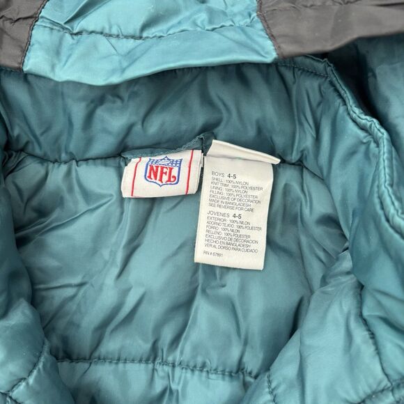 Philadelphia Eagles Puffer Jacket Kids Size 4 Vintage NFL 90s Football Y2K - Picture 3 of 4